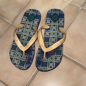 UGG Navy and Green Patterned Sandals